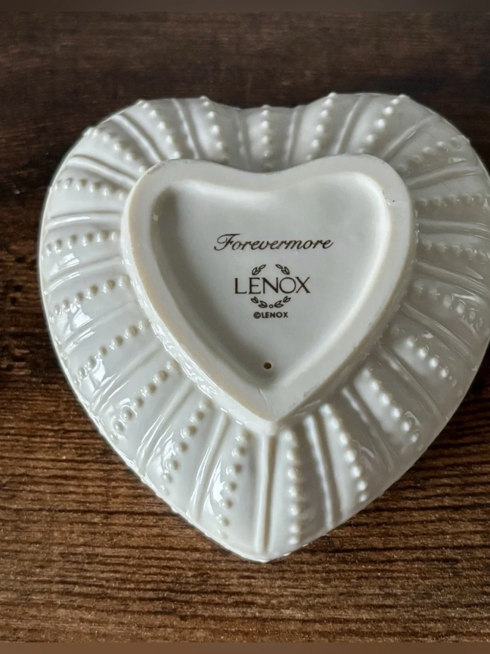 Lenox Heart-Shaped Cream Ceramic Tealight Holder Candle NOT Included